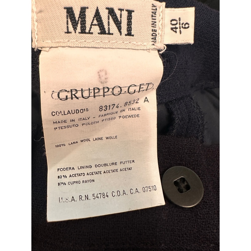Mani Giorgio Armani Wool Trousers Navy Pleated Made in Italy Dark Academia 6 - Picture 6 of 9